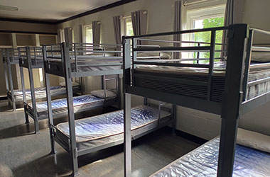 Typical Hampshire school trip dormitory accommodation